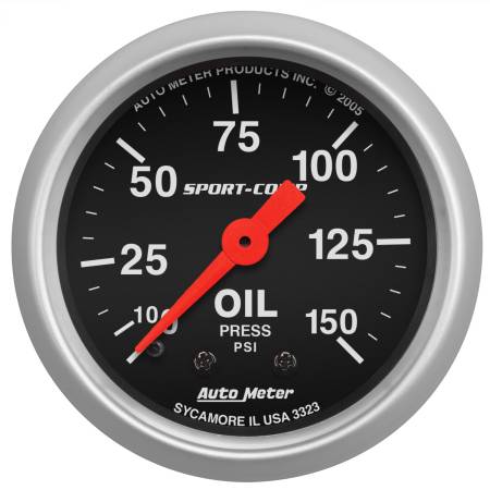 AutoMeter - AutoMeter Sport Comp 52mm Mechanical 0-150 PSI Oil Pressure Gauge