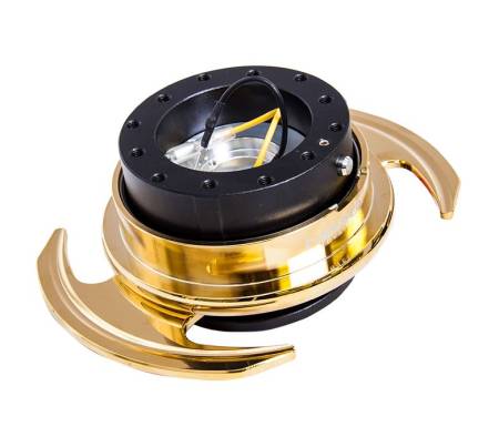 NRG Innovations - NRG Innovations Quick Release Kit Gen 3.0 - Black Body / Chrome Gold Ring w/Handles