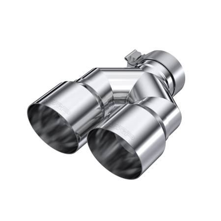MBRP Exhaust - MBRP 3in ID / Dual 4in OD Out Staggered L 9.87in / R 9.37in Single Wall T304 SS Univ Exhaust Tip