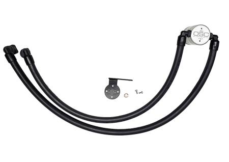 J&L Oil Separator Co - J&L 17-20 Ford F-250 6.2L/7.3L Passenger Side Oil Separator 3.0 - Clear Anodized
