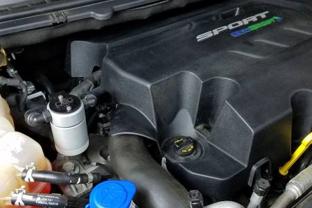 J&L Oil Separator Co - J&L 2015-2022 Ford Edge Sport/ST Passenger Side Oil Separator 3.0 - Clear Anodized