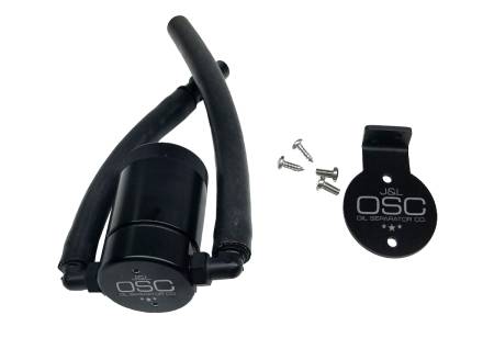 J&L Oil Separator Co - J&L 99-04 Ford Lightning Driver Side Oil Separator 3.0 - Black Anodized
