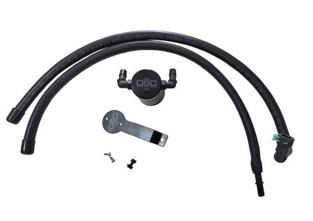 J&L Oil Separator Co - J&L 2020-2022 Ford Explorer 2.3L EcoBoost Driver Side Oil Separator 3.0 - Black Anodized