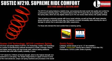 TANABE & REVEL RACING PRODUCTS - Tanabe NF210 Lowering Springs 13-16 Lexus GS350 F-SPORT RWD