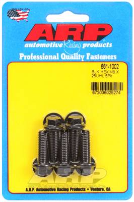 ARP - ARP M8 x 1.25 x 25 hex black oxide bolts 661-1002