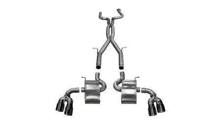 CORSA Performance - Corsa 2016-24 Chevy Camaro SS 6.2L Xtreme+ 2.75in Cat-Back Dual Rear Exit w/ Twin 4in Black PVD Tips