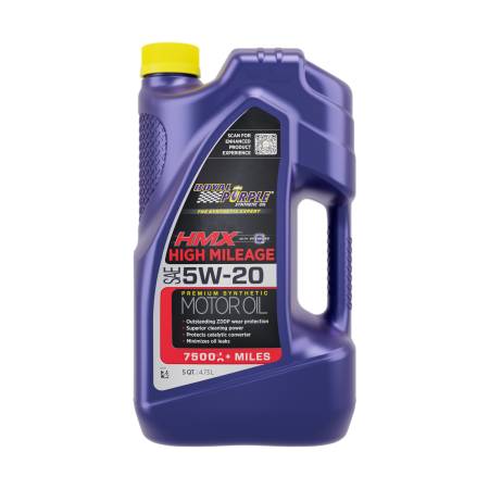 Royal Purple - Royal Purple HMX Premium Synthetic High Mileage 5W-20 Motor Oil - 5 Quart - Case of 3