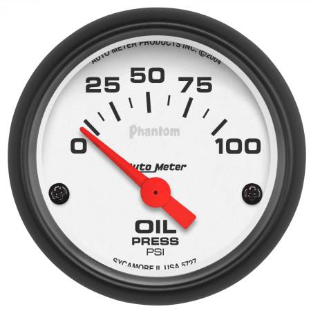 AutoMeter - AutoMeter Phantom 52mm 0-100 PSI Electric Oil Pressure Gauge