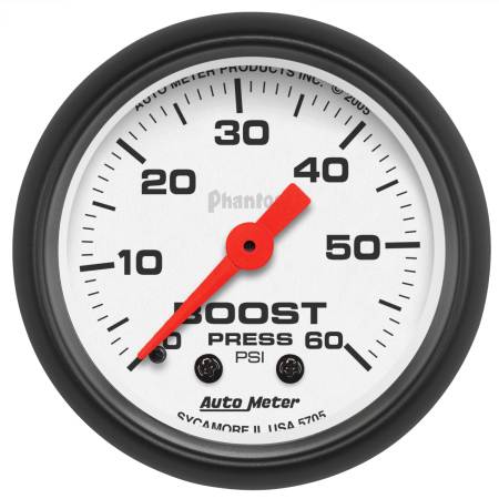 AutoMeter - AutoMeter Phantom 52mm 0-60 PSI Mechanical Boost Gauge