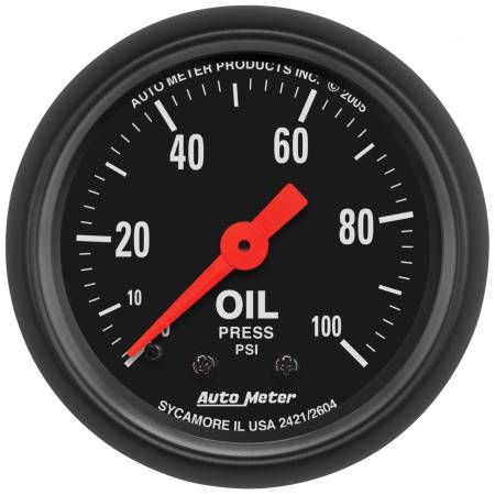 AutoMeter - AutoMeter Z Series 52mm 0-100 PSI Mechanical Oil Pressure Gauge