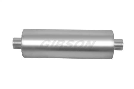 Gibson Performance Exhaust - Gibson SFT Superflow Center/Center Round Muffler - 8x24in/3in Inlet/3in Outlet - Stainless