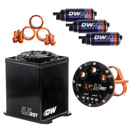 DeatschWerks - DeatschWerks 5.5L Modular Surge Tank Includes 3 DW200 Fuel Pumps