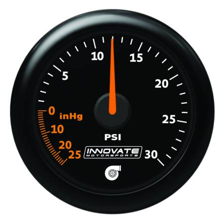 Innovate Motorsports - Innovate Motorsports MTX Analog 30 PSI Vacuum/Boost Gauge Kit - Black Faceplate