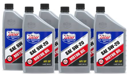 Lucas Oil - Lucas Motor Oil - High Performance - 5W20 - Conventional - 1 qt - Set of 6