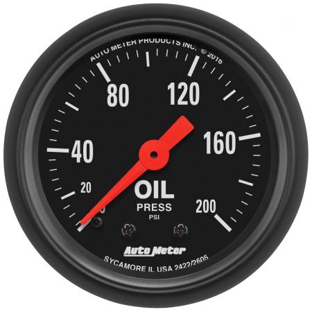 AutoMeter - AutoMeter Z Series 52mm 0-200 PSI Mechanical Oil Pressure Gauge