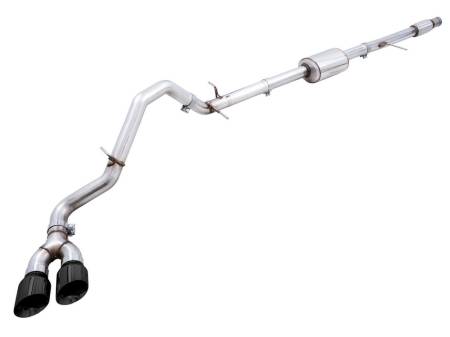 AWE Tuning - AWE 4th Gen GM 1500 5.3L 0FG Catback Dual Side Exit (Flat Bumper) - Diamond Tips