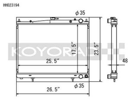 Koyorad Cooling Systems - Koyo HH Series Aluminum Radiator 00-02 Nissan R34 Skyline GTR 2.6L TBO I6 (AT)