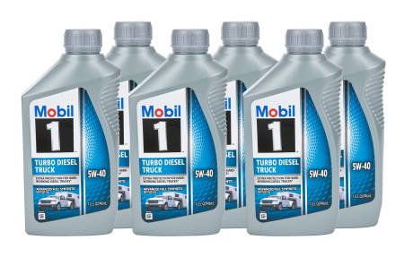 MOBIL 1 - Mobil 1 Motor Oil Turbo Diesel Truck 5W40 1 qt Bottle Set of 6 Synthetic 122253