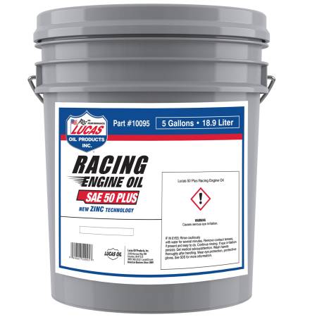 Lucas Oil - Lucas Motor Oil - Racing - High Zinc - 50W - Conventional - 5 gal - Each