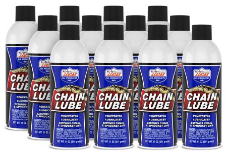 LUCAS OIL - Lucas Chain Lubricant - Semi-Synthetic - 11 oz Aerosol - Set of 12 10393
