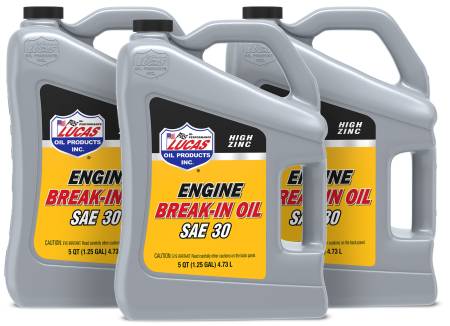 Lucas Oil - Lucas Motor Oil - High Zinc Break-In - 30W - Conventional - 5 qt - Set of 3