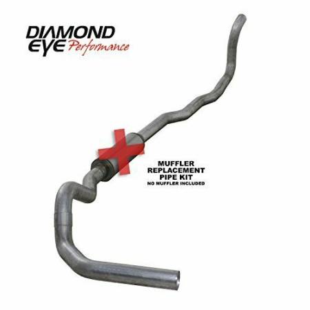Diamond Eye Performance - Diamond Eye Exhaust System Kit, 1989-1993 Dodge 5.9L Cummins 2500/3500 4X4 4" Stainless Turbo Back Single Muffler Replacement