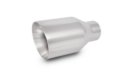 Vibrant Performance - Vibrant Performance 2.5in ID Single 4in OD Round SS Exhaust Tip (Double Wall Angle Cut)