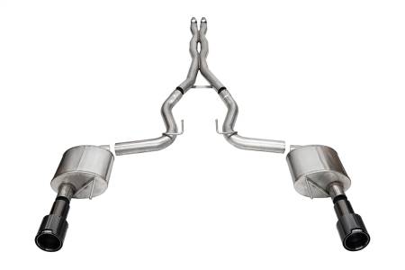 CORSA Performance - Corsa 2024+ Ford Mustang GT 5.0L V8 Xtreme 4.5 Cat-Back Duel Rear w/ 4.5 In Carbon Fiber Tips