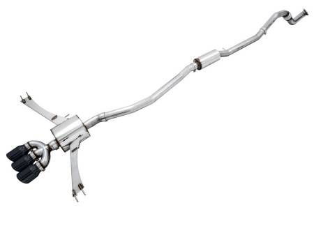 AWE Tuning - AWE 2016+ Honda Civic Si Touring Edition Exhaust w/Front Pipe & Triple Diamond Black Tips
