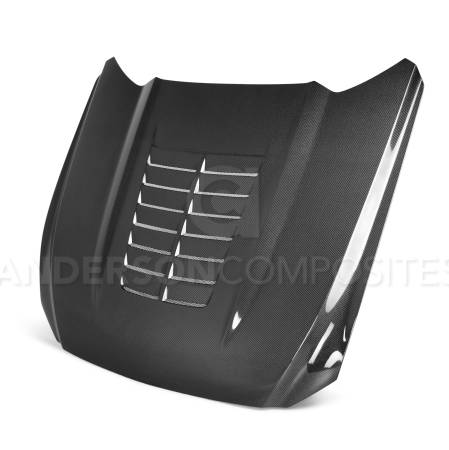 Anderson Composites - Anderson Composites 15-17 Ford Mustang (Excl. GT350/GT350R) Double Sided Type-GT5 Carbon Fiber Hood