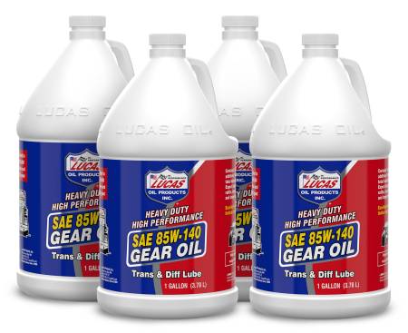Lucas Oil - Lucas Gear Oil - Heavy Duty - 85W140 - Conventional - 1 gal - Set of 4