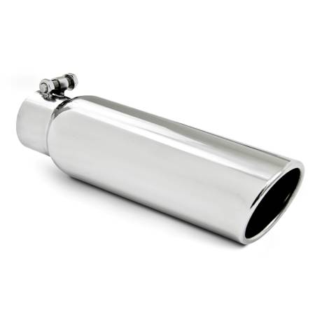 MBRP Exhaust - MBRP Universal Tip 3.5in OD 2.5in Inlet 12in L Angled Cut Rolled End Clampless No-Weld T304