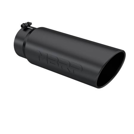 MBRP Exhaust - MBRP Universal Tip 6in OD Angled Rolled End 5in Inlet 18in Lgth Black Finish Exhaust