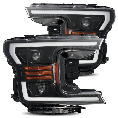 AlphaRex - AlphaRex 18-19 Ford F-150 PRO-Series Proj Headlights Plank Style Gloss Blk w/Activ Light/Seq Signal