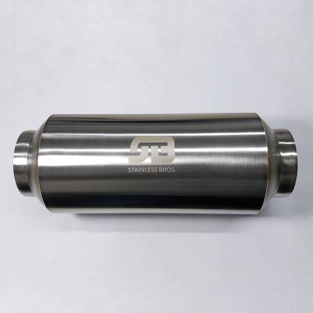 Stainless Bros. - Stainless Bros. 3" SS304 Lightweight Race Muffler 12" OAL - Polished