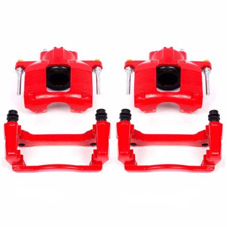 Power Stop - Power Stop 07-18 Jeep Wrangler JK Front Red Calipers w/Brackets - Pair