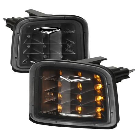 Spec'D Tuning Products - Spec-D 2015-2021 Subaru WRX / 2015-2017 WRX STI Sequential Front Bumper LED Turn Signal Lights (Matte Black Housing/Clear Lens)