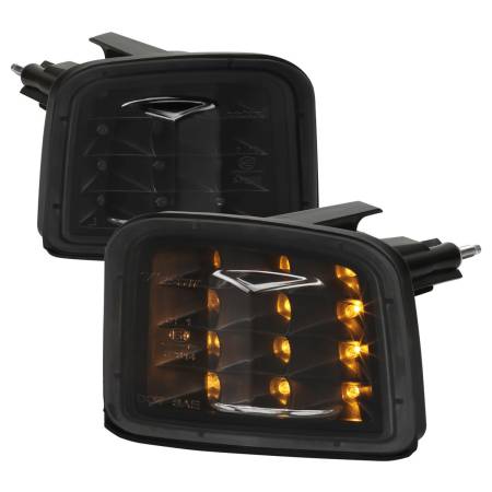 Spec'D Tuning Products - Spec-D 2015-2021 Subaru WRX / 2015-2017 WRX STI Sequential Front Bumper LED Turn Signal Lights (Matte Black Housing/Smoke Lens)