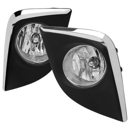 Spec'D Tuning Products - Spec-D 2014-2016 Toyota Corolla H16 Silver Bezel Fog Lights Kit (Chrome Housing/Clear Lens)