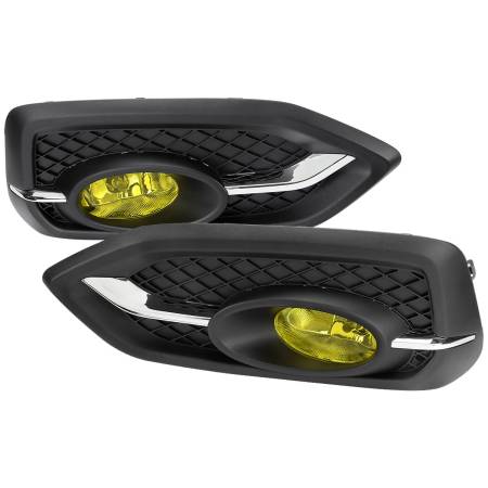 Spec'D Tuning Products - Spec-D 2014-2015 Honda Civic Coupe H11 Fog Lights Kit (Chrome Housing/Yellow Lens)