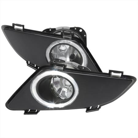 Spec'D Tuning Products - Spec-D 2003-2005 Mazda 6 Sedan H3 Halo Ring Fog Lights Kit (Chrome Housing/Clear Lens)