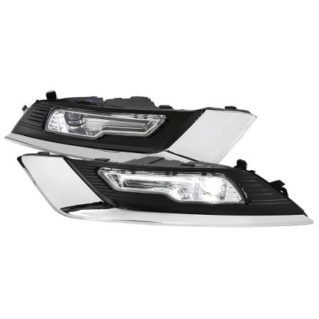 Spec'D Tuning Products - Spec-D 2017-2018 Ford Fusion LED Fog Lights Kit (Chrome Housing/Clear Lens)