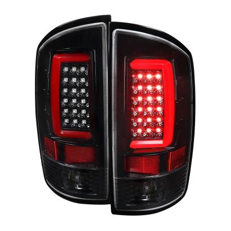 Spec'D Tuning Products - Spec-D 2002-2006 Dodge RAM 1500 2500 3500 LED Tail Lights -G2 (Jet Black Housing/Clear Lens)