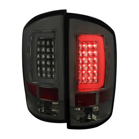 Spec'D Tuning Products - Spec-D 2002-2006 Dodge RAM 1500 2500 3500 LED Tail Lights -G2 (Chrome Housing/Smoke Lens)