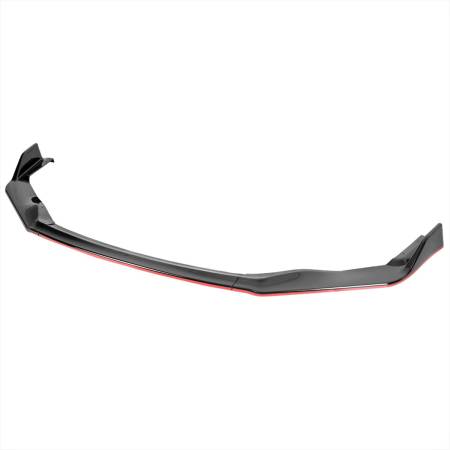 Spec'D Tuning Products - Spec-D 2017-2020 Lexus IS200t/IS300/IS350 Glossy Black/Red Trim 3PC Front Bumper Lip Splitter Kit