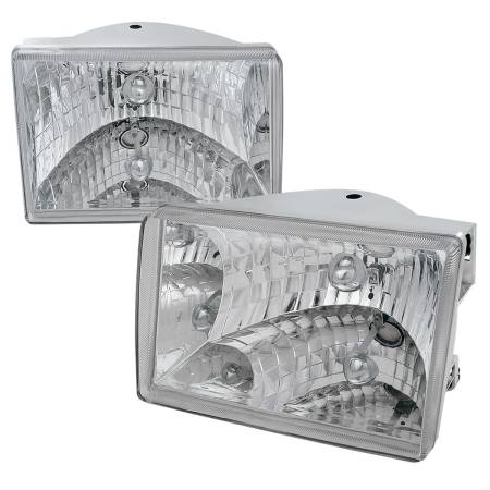Spec'D Tuning Products - Spec-D 1993-1998 Jeep Grand Cherokee Factory Style Headlights (Chrome Housing/Clear Lens)