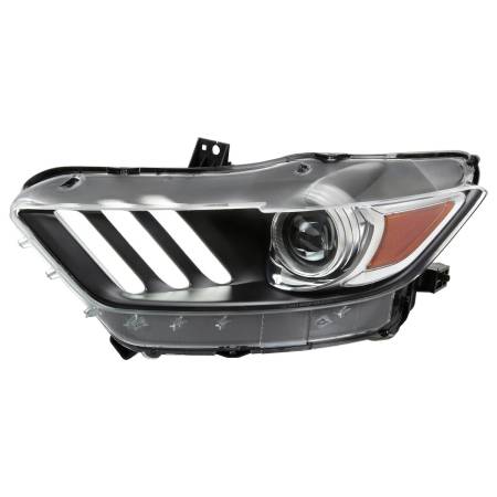 Spec'D Tuning Products - Spec-D 2015-2017 Ford Mustang / 2018-2020 Mustang Shelby LED Strip Xenon HID Projector Headlights - Driver Side Only (Matte Black Housing/Clear Lens)
