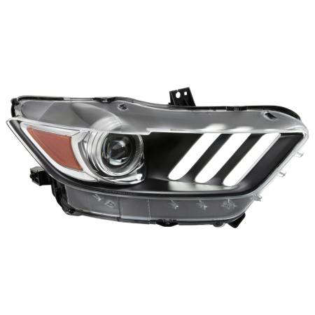 Spec'D Tuning Products - Spec-D 2015-2017 Ford Mustang / 2018-2020 Mustang Shelby LED Strip Xenon HID Projector Headlights - Passenger Side Only (Matte Black Housing/Clear Lens)