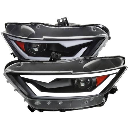 Spec'D Tuning Products - Spec-D 2015-2017 Ford Mustang / 2018-2020 Mustang Shelby LED Bar Xenon HID Projector Headlights (Matte Black Housing/Clear Lens)