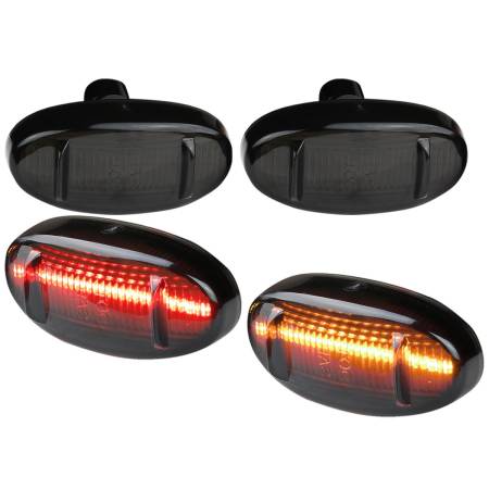 Spec'D Tuning Products - Spec-D 2011-2019 Ford F-250/ F-350/ F-450/ F-550 SuperDuty 4PC LED Side Markers Set (Black Housing/Smoke Lens)
